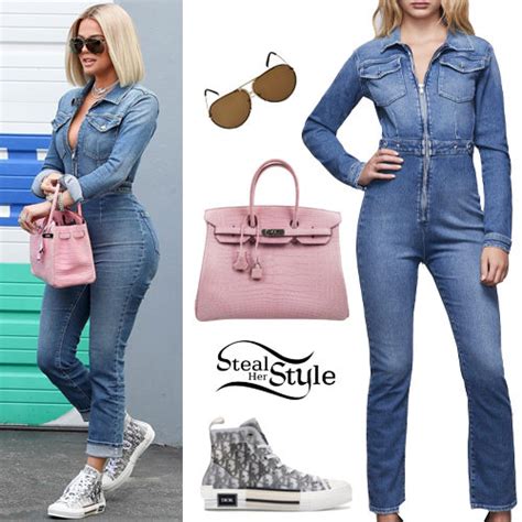 khloe kardashian nike sneakers|khloe kardashian jean jumpsuit.